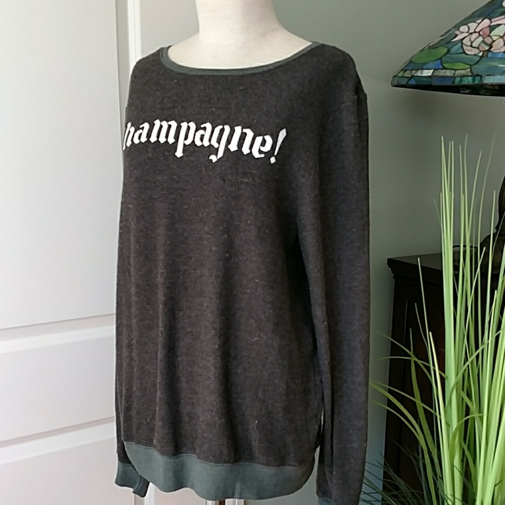 NWOT Wildfox Champagne! Print Sweatshirt Top - Picture 3 of 8